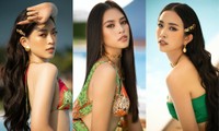 Cận cảnh nhan sắc quyến rũ của Hoa hậu Tiểu Vy và hai Á hậu ngày cuối đương nhiệm