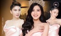 Cùng một thiết kế, Hoa hậu Đỗ Thị Hà - Á hậu Thùy Dung - Ngọc Trinh, ai mặc đẹp hơn?