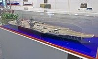 Mô hình dự án 23000E 'Shtorm', thiết kế tàu sân bay tương lai của Nga. Ảnh: Sputnik News