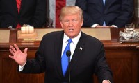 Tổng thống Mỹ Donald Trump công bố Thông điệp Liên bang. Ảnh: AFP