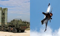 Hệ thống S-400 của Nga (trái) và máy bay F-16 của Mỹ (phải). Ảnh: AFP/Reuters
