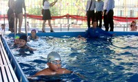 Quỹ Cộng đồng phòng tránh thiên tai, Hội đồng Đội TƯ tổ chức khánh thành và trao tặng Công trình bể bơi và nhà vòm bảo vệ cho trường Tiểu học Thái Thị Bôi (quận Cẩm Lệ, Đà Nẵng)