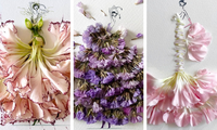Ngắm bộ sưu tập đầm dạ hội cực sáng tạo được &quot;may&quot; hoàn toàn từ hoa tươi