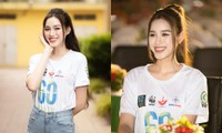 Diện trang phục giản dị, Hoa hậu Đỗ Thị Hà vẫn hút trọn sự chú ý bởi nhan sắc trong veo