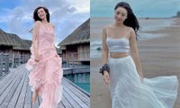 Thời trang đi biển của sao nữ phim VTV: Huyền Lizzie tựa nàng thơ, Quỳnh Kool dịu ngọt