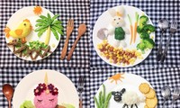 Nghệ thuật trang trí cơm trên đĩa “bao” cute