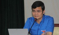 Anh Bùi Quang Huy, Bí thư Trung ương Đoàn, Chủ tịch Trung ương Hội Sinh viên Việt Nam tại Hội nghị.