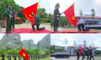Quang cảnh Lễ tuyên thệ chiến sĩ mới 2021 của Bộ đội Biên phòng Lạng Sơn và Vùng 5 Hải quân, sáng 11/6 