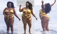 Nàng béo Lizzo tự tin mặc bikini cắt xẻ táo bạo, lăn lộn ‘sống ảo’ trên bãi biển
