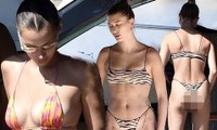 Bella Hadid và Hailey Bieber đọ dáng với bikini bé xíu trên du thuyền