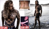 Giảm 69 kg, mẫu nam chi gần 700 triệu đồng xăm kín người chỉ để... che vết sẹo