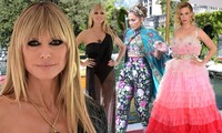 Heidi Klum khoe chân dài miên man, Jennifer Lopez như bà hoàng dự show thời trang