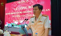 Đại tá Nguyễn Thanh Trường tại buổi lễ công bố quyết định giữ chức Giám đốc Công an tỉnh Hưng Yên.
