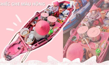 Netizen không ngừng "quá là sến" với chiếc ghe hường phấn, nhìn là muốn check-in liền!