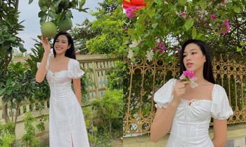 Hoa hậu Đỗ Thị Hà xinh đẹp trong bộ ảnh chụp tại vườn nhà, netizen xuýt xoa dịu dàng quá!