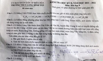 Đề kiểm tra có nội dung quảng bá rượu: Phòng GD&ĐT yêu cầu nhà trường rà soát, xác minh