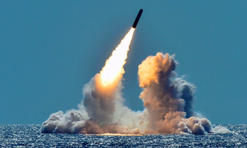 Một tên lửa Trident II D5 được phóng từ tàu ngầm lớp Ohio trên vùng biển ngoài khơi California năm 2018