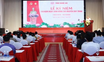 Nghệ An tổ chức kỷ niệm 110 năm ngày sinh cố Phó Thủ tướng Nguyễn Duy Trinh