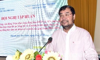 Đồng chí Tào Việt Thắng phát biểu tại buổi tập huấn