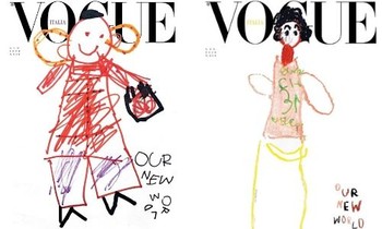 Bìa tạp chí nổi tiếng Vogue Ý tháng 6 gây chú ý khi được vẽ tay bởi các bé thiếu nhi