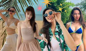 Dàn mỹ nhân V-Biz "đọ sắc" ở bãi biển: Thùy Tiên, Minh Hằng khoe thân hình "đỉnh của chóp"
