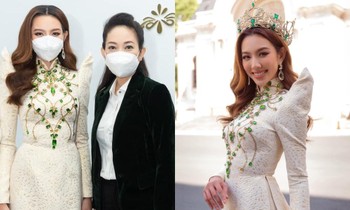 Hoa hậu Thùy Tiên mặc áo dài lấy cảm hứng từ vương miện Miss Grand tới sự kiện đặc biệt