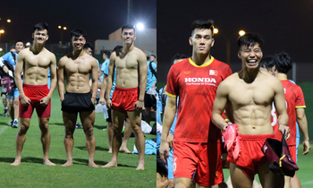 Trước "giờ G" trận đấu giữa ĐT Việt Nam và ĐT Trung Quốc: Dàn cầu thủ Việt khoe body 6 múi