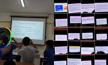 Sinh viên ghi chép bài: Cầm điện thoại chụp, nhưng có mở bài ra học không thì... chưa biết