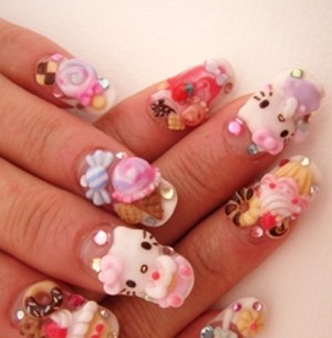 Ngộ nghĩnh với nail 'Hello Kitty' Ngộ nghĩnh với nail 'Hello Kitty'