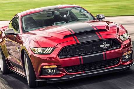  Primer plano de la súper fuerte 'cobra real' Shelby Super Snake