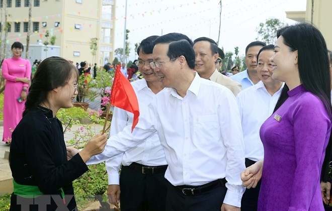 Chủ tịch nước Võ Văn Thưởng dự Lễ kỷ niệm 65 năm Bác Hồ thăm Lào Cai