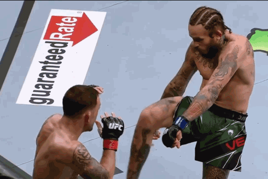 Marlon Vera ra đòn hạ gục đối thủ.
