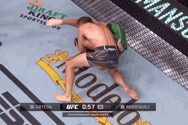 Yair Rodriguez khóa chặt Brian Ortega.