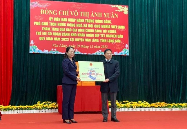 Phó Chủ tịch nước Võ Thị Ánh Xuân thăm, tặng quà Tết hộ nghèo, gia đình chính sách tại Lạng Sơn ảnh 1