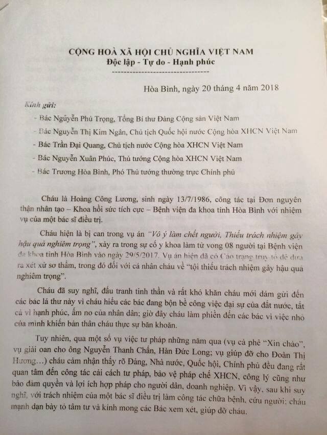 Bác sĩ Hoàng Công Lương viết tâm thư gửi Tổng bí thư ảnh 1