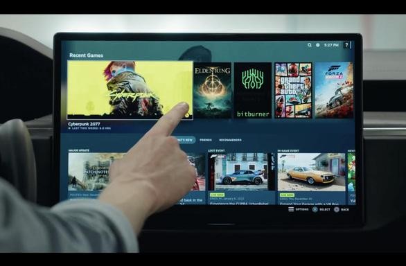 Tesla đưa nền tảng chơi game Steam lên xe điện ảnh 1