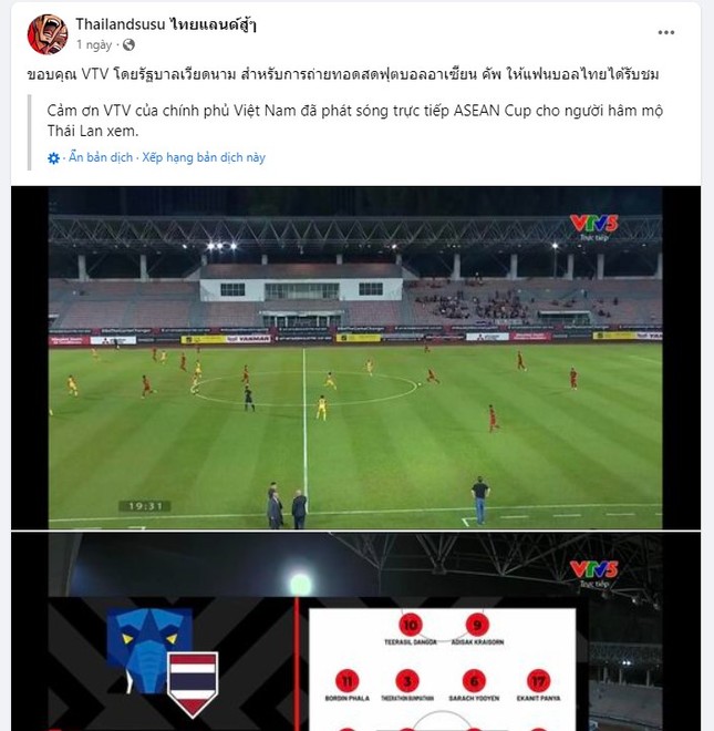 Người hâm mộ Thái Lan cảm ơn Việt Nam vì có thể xem ‘lậu’ AFF Cup 2022 ảnh 1