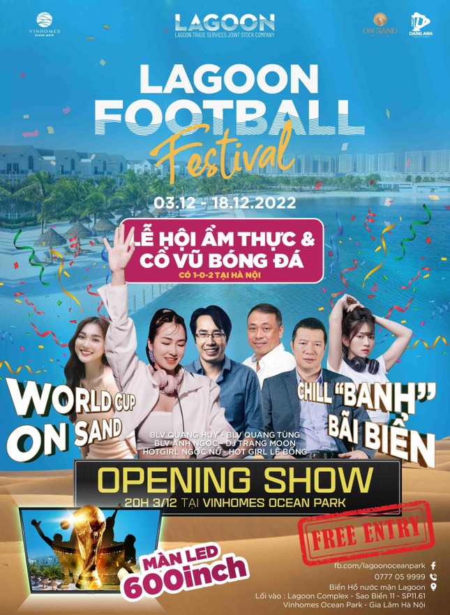Lễ hội Ẩm Thực và xem World Cup trên biển chưa từng có tại Hà Nội với số đầu tiên cũng là trận mở màn của vòng 1/8 diễn ra lúc 20H ngày 03/12/2022