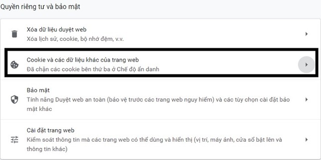 Cách xóa Cookie trên Google Chrome ảnh 3