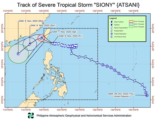 Bão Atsani (Siony) đổ bộ Philippines rồi đột ngột đổi hướng, tiếp tục tiến vào Việt Nam ảnh 2