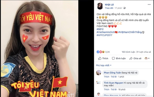 Bạn gái Quang Hải chia sẻ trước chung kết AFF Cup hút hàng ngàn 'like' ảnh 1