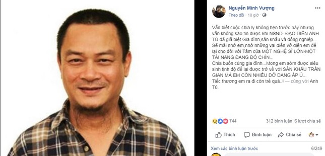 Xót xa những dòng tiễn biệt NSND Anh Tú của nghệ sĩ Việt ảnh 4
