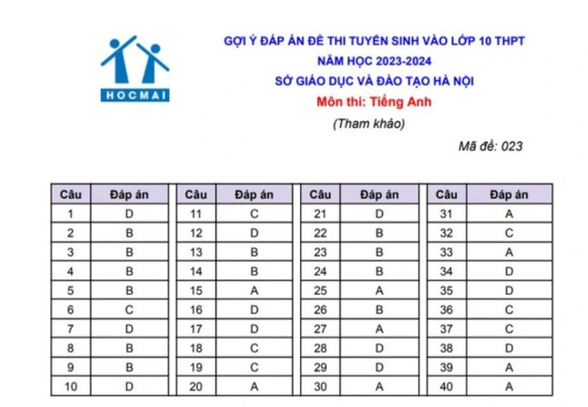 CẬP NHẬT: Đề thi, gợi ý đáp án môn Ngoại ngữ thi lớp 10 ở Hà Nội ảnh 5