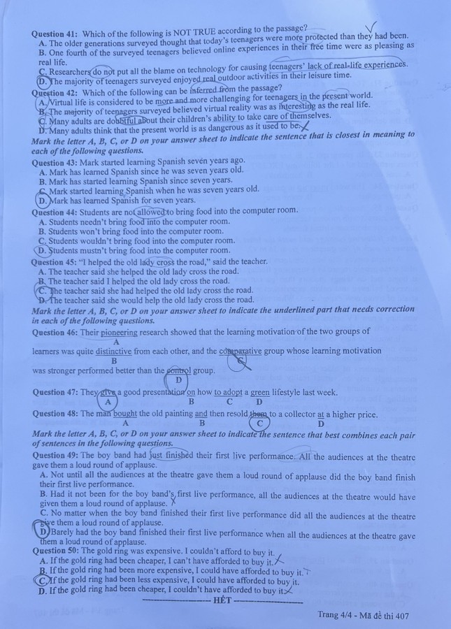 Cập nhật hướng dẫn giải đề môn tiếng Anh tốt nghiệp THPT 2023 ảnh 4
