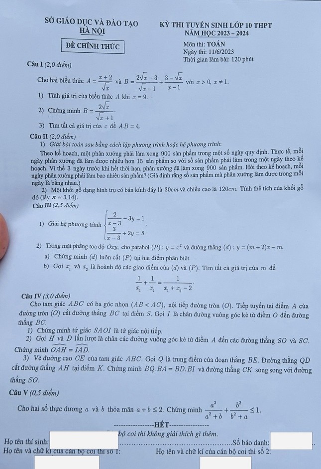 Hà Nội: Thí sinh bật khóc vì đề toán in mờ ảnh 4