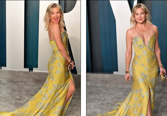 Kate Hudson, 40 years old, young, beautiful and super sexy in a deep chestless dress photo 4