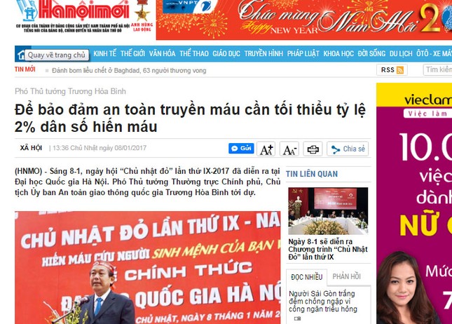 Chủ Nhật Đỏ ngày 8/1 thu được hơn 5500 đơn vị máu ảnh 101