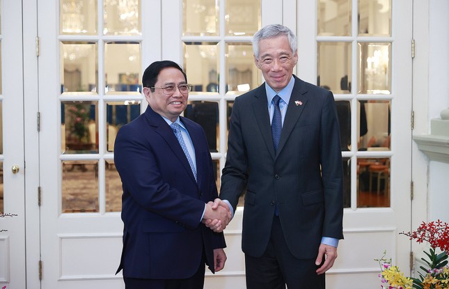 Lễ đón Thủ tướng Phạm Minh Chính và Phu nhân thăm chính thức Singapore ảnh 4