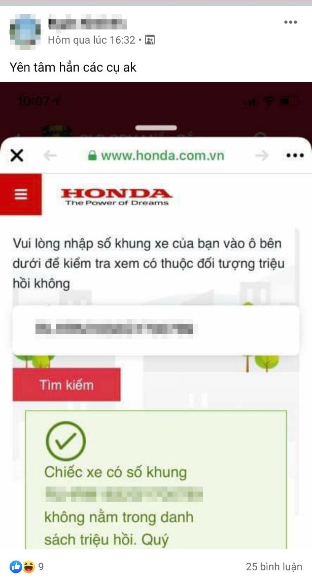 Người dùng ôtô Honda hò nhau kiểm tra lỗi bơm nhiên liệu ảnh 1