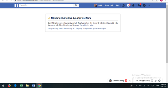 Hai fanpage của bà Phạm Thị Yến bị Facebook đóng cửa ảnh 1